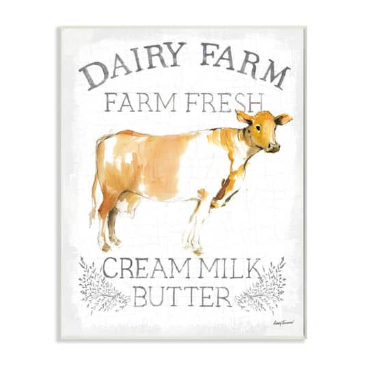 Stupell Industries Country Cow Watercolor Style Wall Plaque